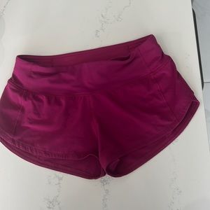 Purple/Violet Lululemon speed up low-rise lined shorts 2.5” size 0 worn once
